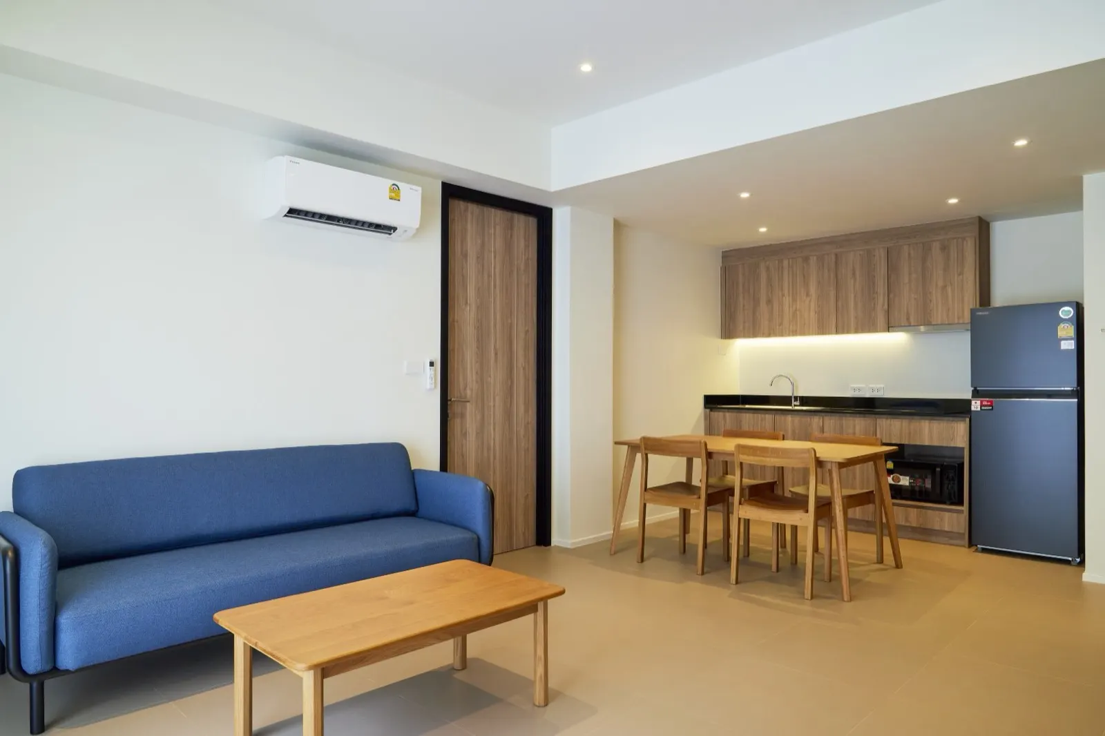 One Bedroom — living room and kitchen